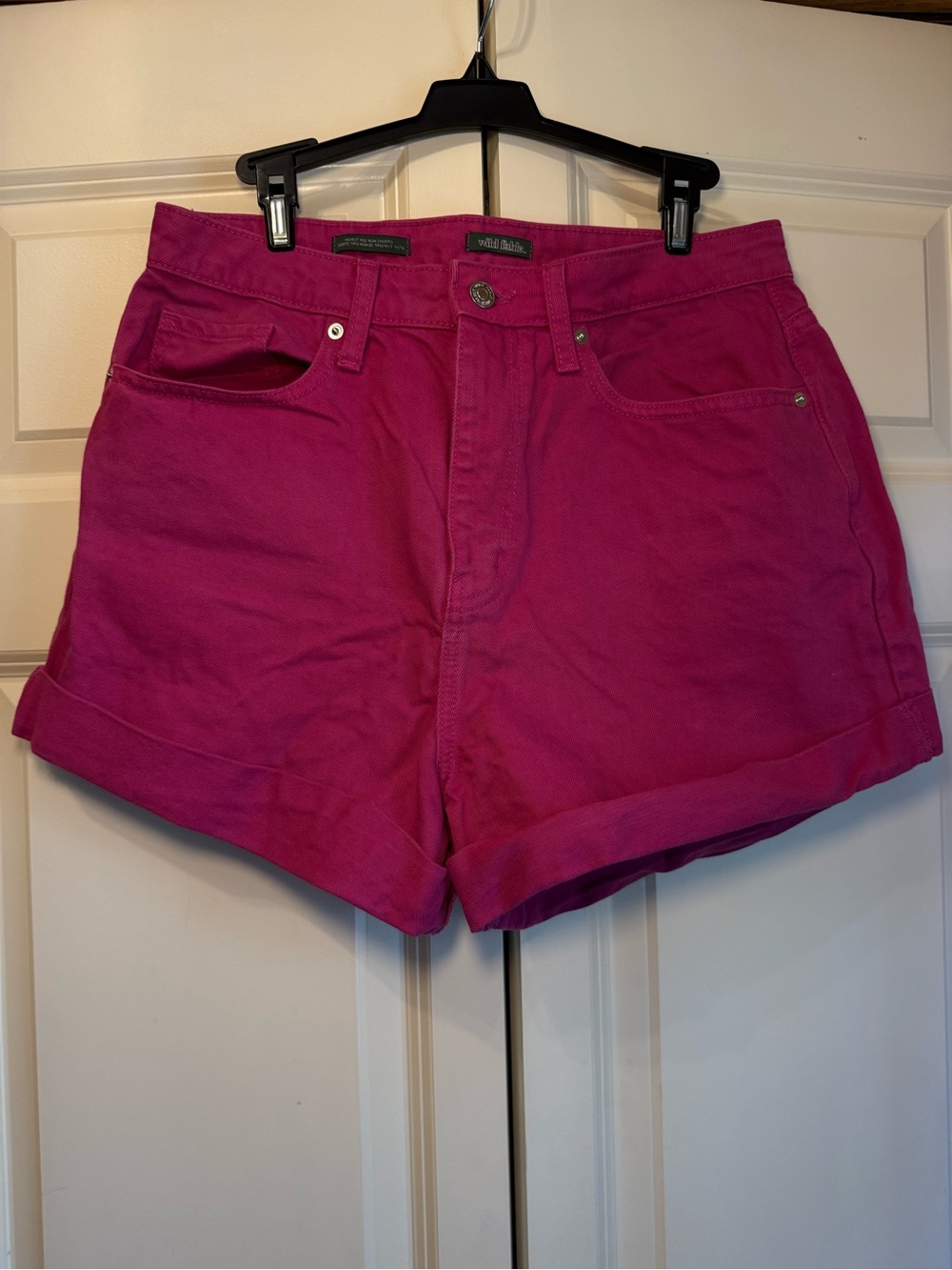 wild fable Hot Pink High-Rise Cuffed Jean Shorts